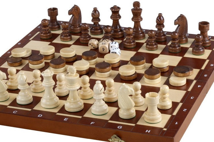 Tournament No.4 Chess 3-in-1 – Chess, Checkers & Backgammon