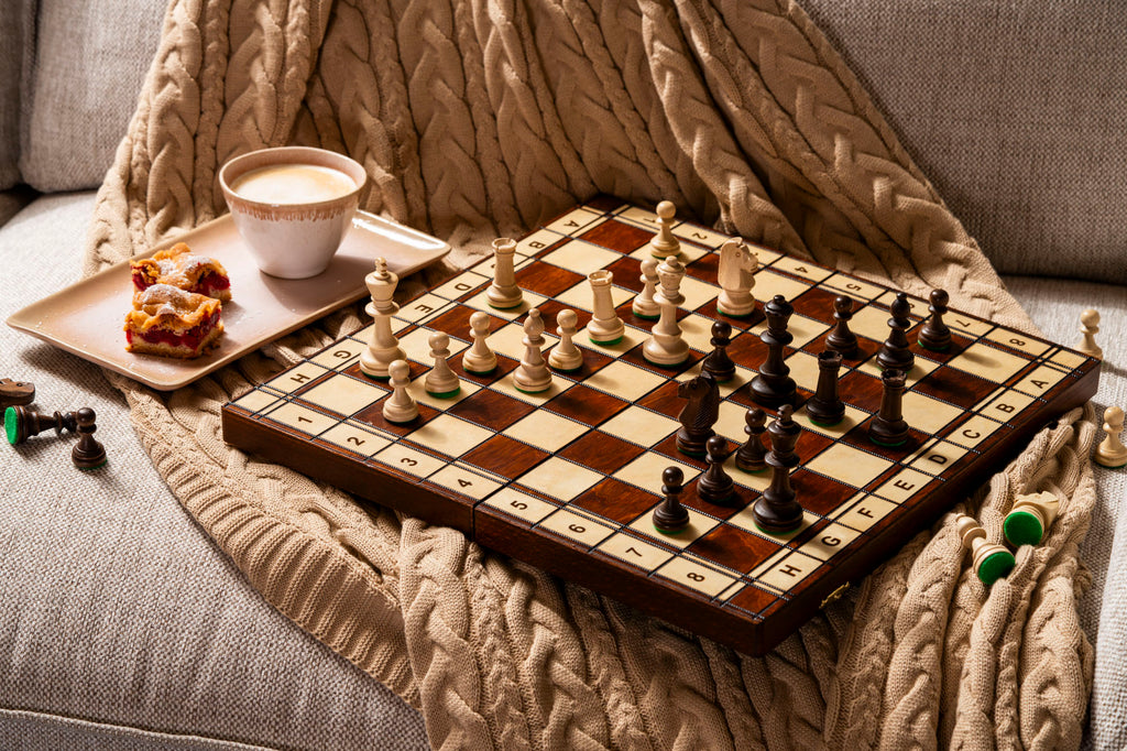 JOWISZ Tournament Chess Set No.4 42x42cm – Fired Board with Metal Weighted Pieces