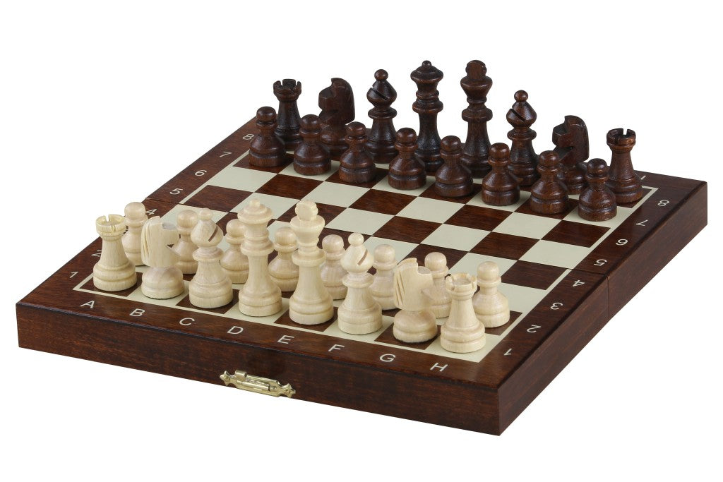 Wooden School Chess Mini 20cm – Brown Compact Set – image 2