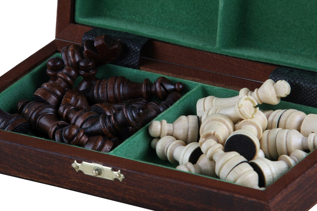 Wooden School Chess Mini 20cm – Brown Compact Set
