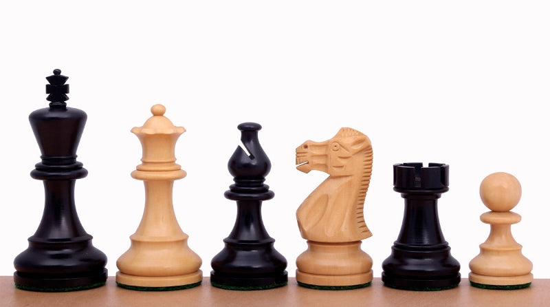 American Classic Chess Pieces 3.5" - Ebonized Boxwood Carved Weighted Set