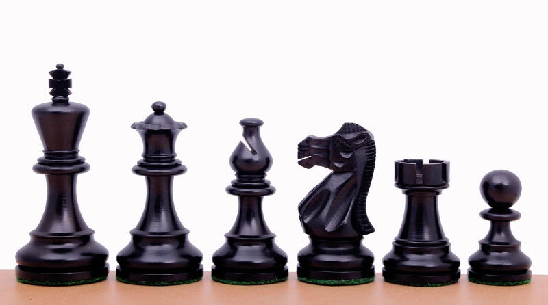 American Classic Chess Pieces 3.5" - Ebonized Boxwood Carved Weighted Set – image 3