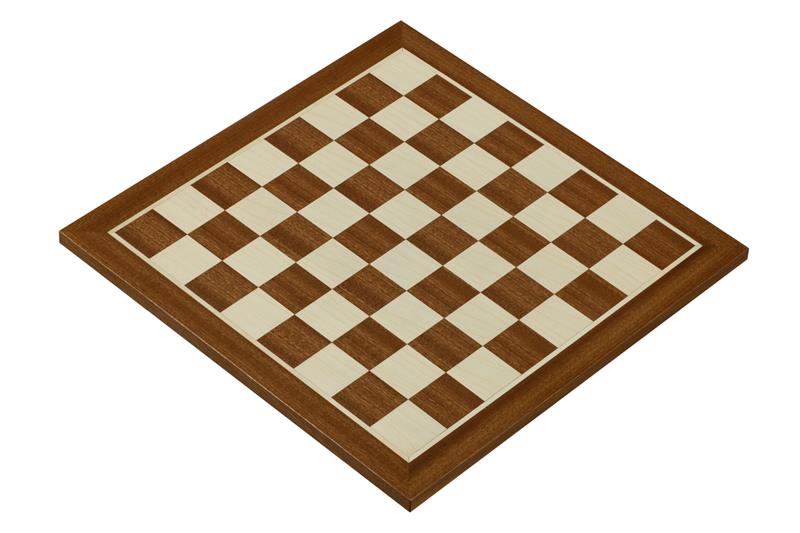 Chess Board 38mm Mahogany/Maple – Marquetry (No Notation)