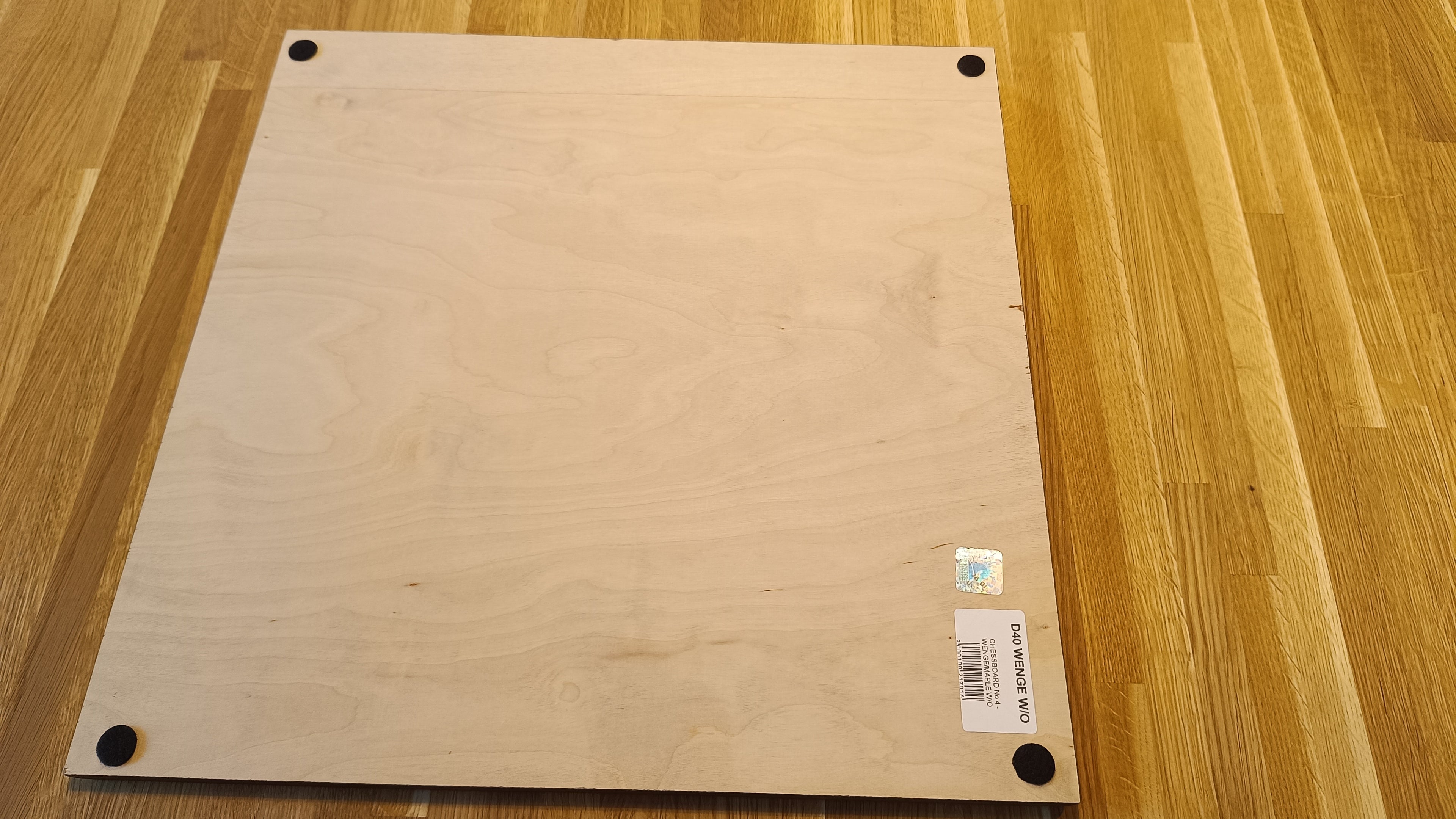 Chess Board 40×40 cm – Wenge & Sycamore, without Notation – image 3