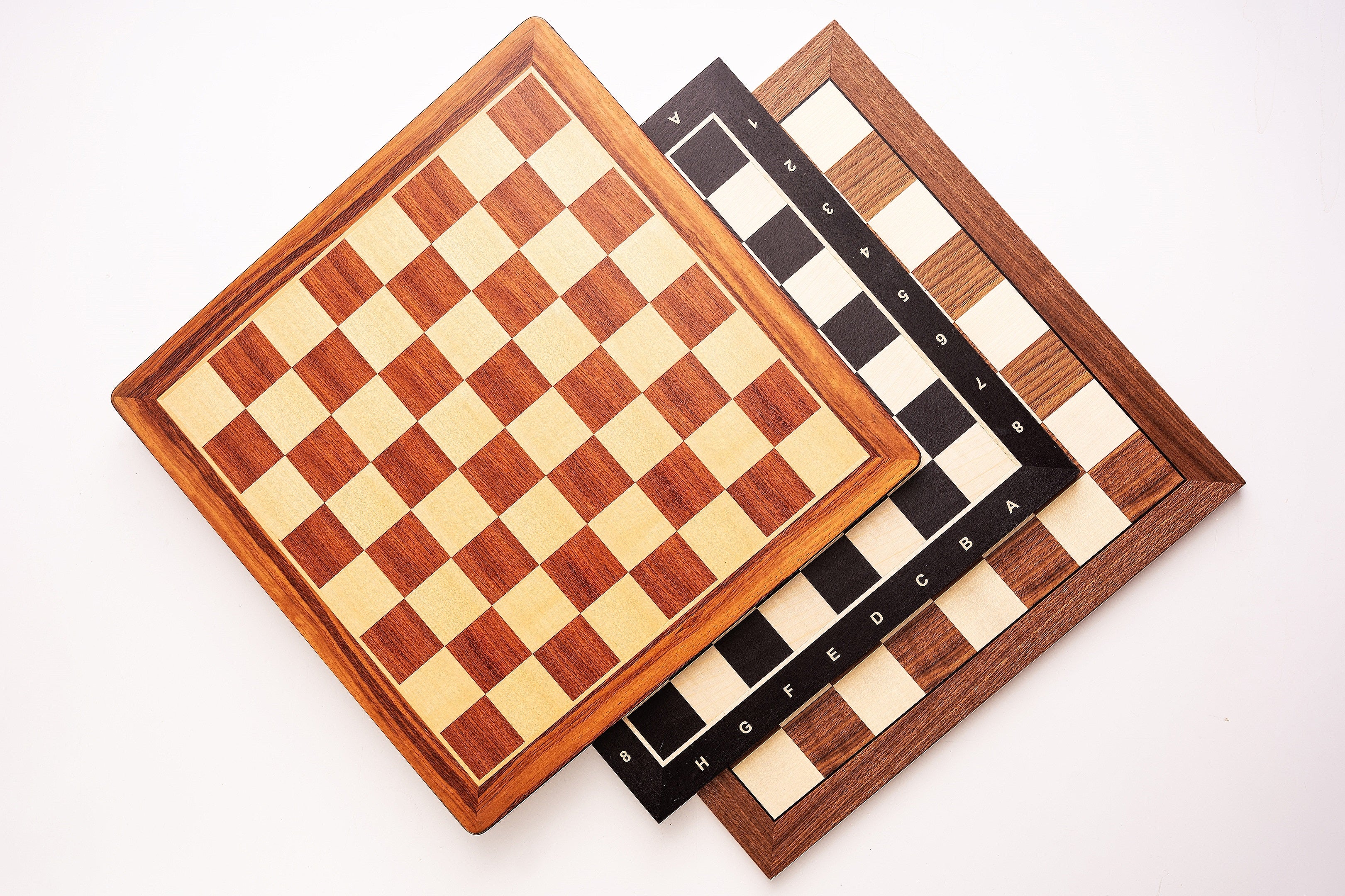 Chess Board 48×48 cm – Walnut & Maple, without Notation – image 5