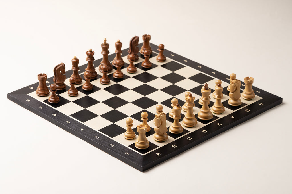 Chess Board 48×48 cm – Ebony & Maple, with Notation – image 5
