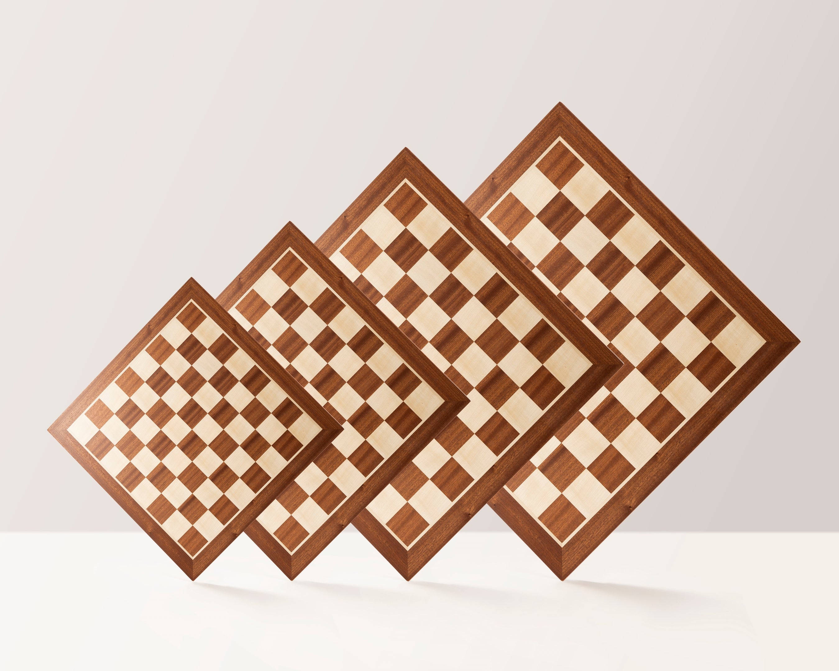 Chess Board 48×48 cm – Mahogany & Sycamore, without Notation
