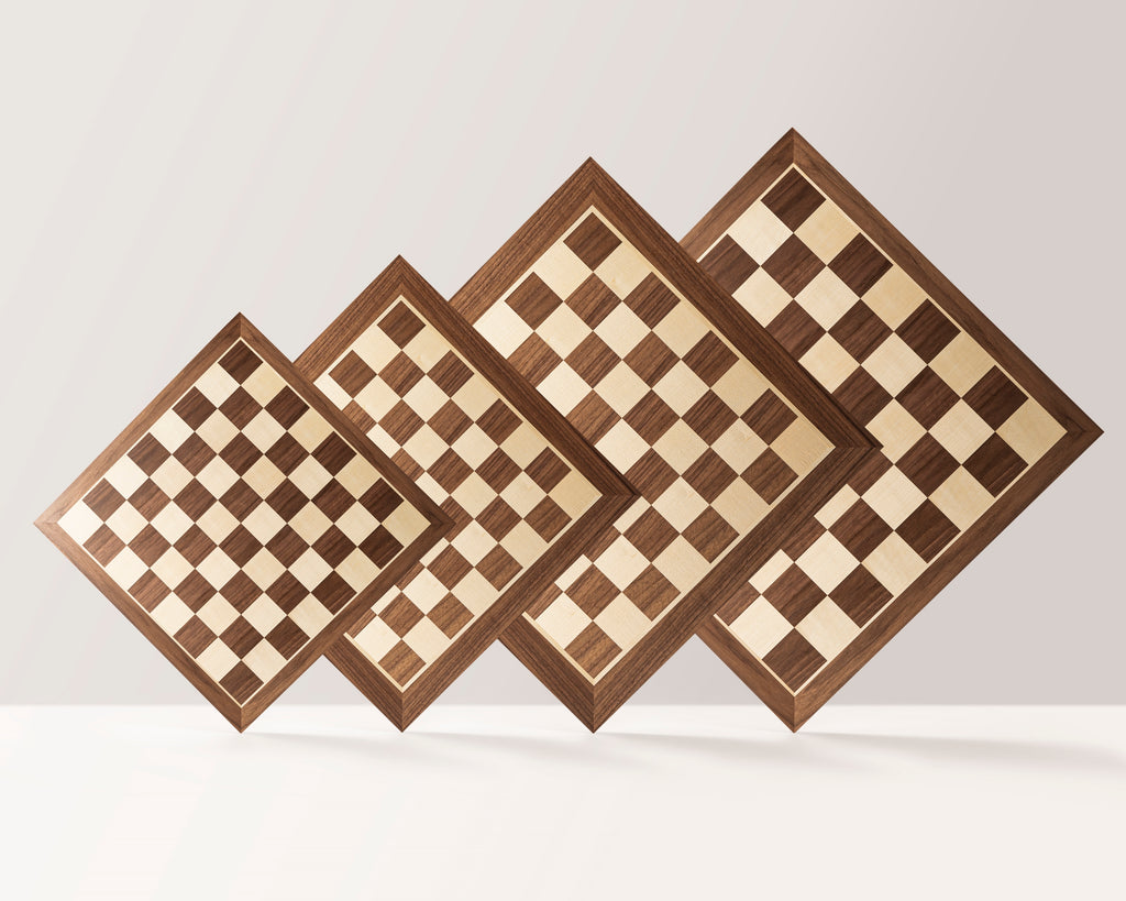 Chess Board 40×40 cm – Walnut & Maple, with Notation – image 3