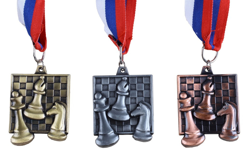 Chess Tournament Medal Gold – Square Award for First Place – image 2