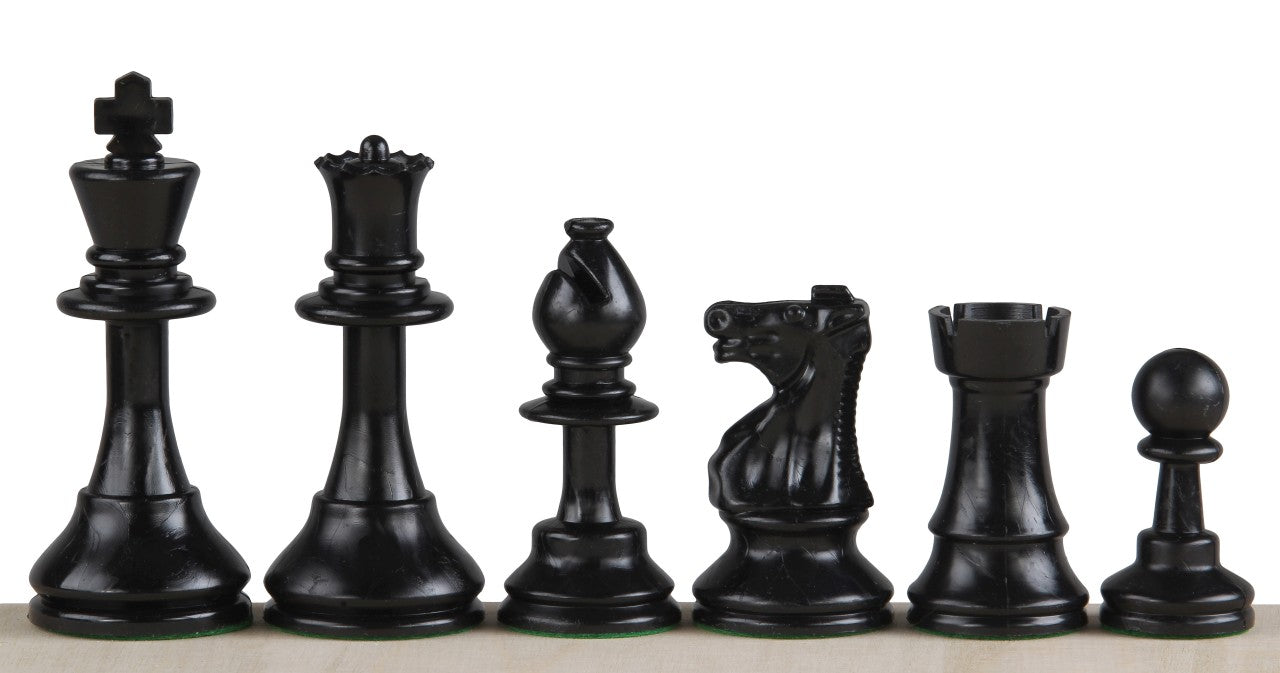 Chess Pieces Club Staunton No. 6 96mm Plastic - Cream Black Budget Set – image 3