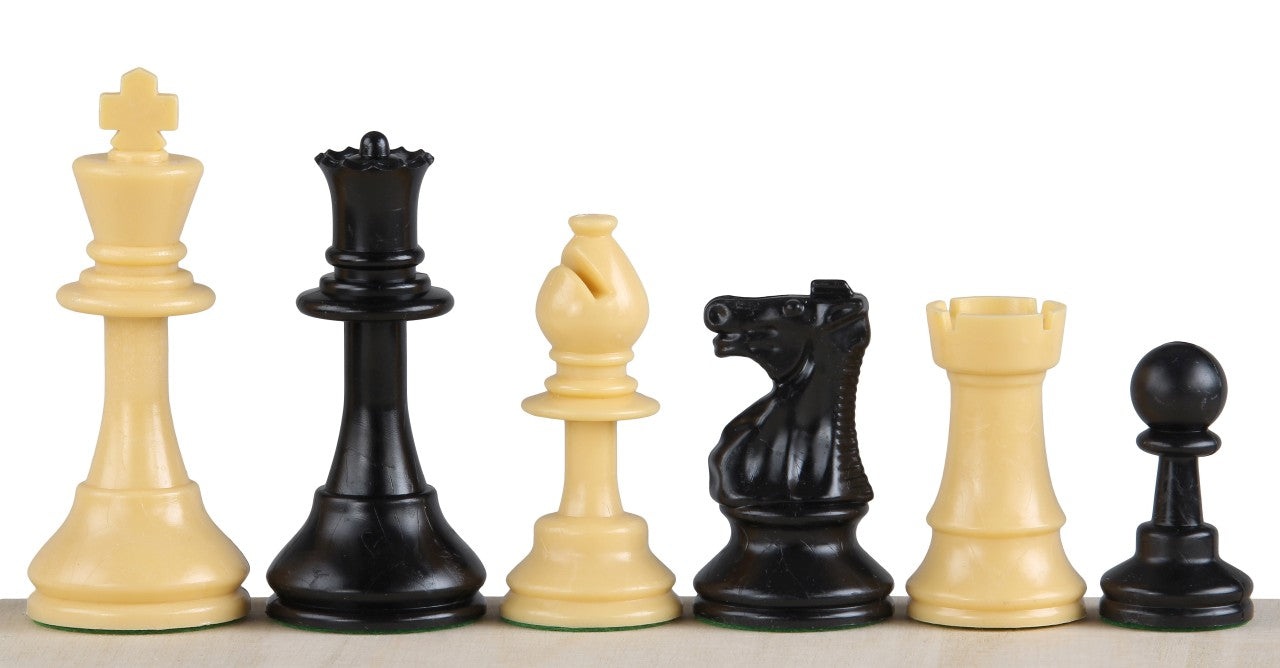 Chess Pieces Club Staunton No. 6 96mm Plastic - Cream Black Budget Set – image 2