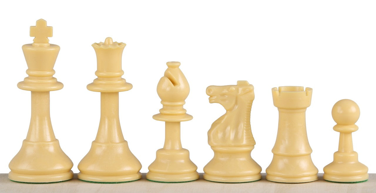 Chess Pieces Club Staunton No. 6 96mm Plastic - Cream Black Budget Set – image 4