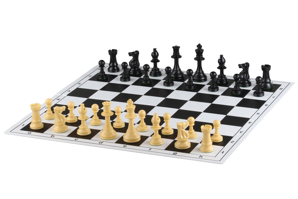 Chess Pieces Club Staunton No. 6 96mm Plastic - Cream Black Budget Set – image 5