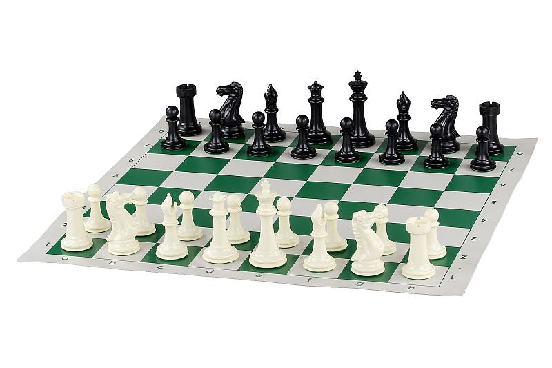 Plastic Chess Pieces 98mm - Weighted Black White Set with Extra Queens – image 2