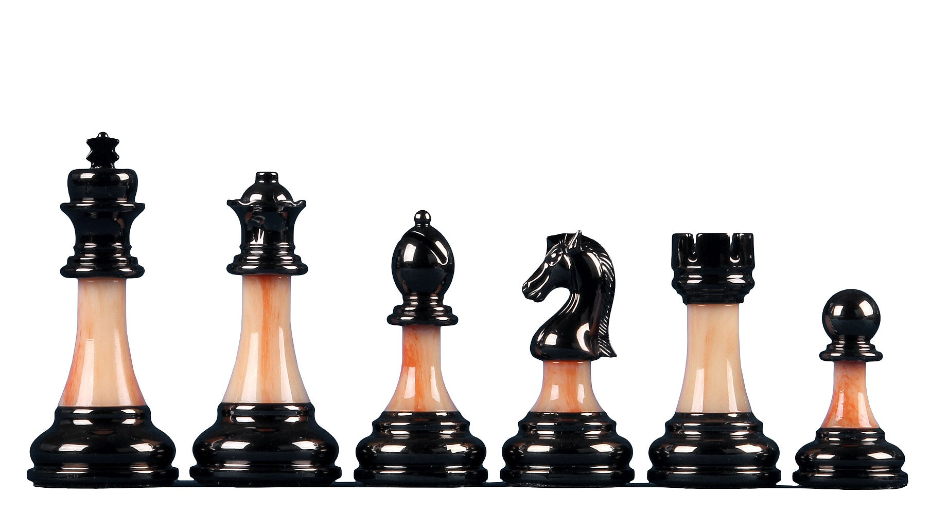 Metallised Chess Pieces 3.5" – Stone Shaft, Heavy Weighted – image 2