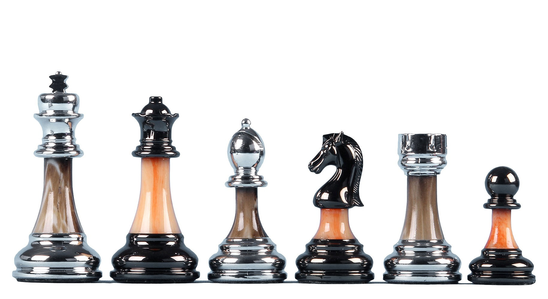 Metallised Chess Pieces 3.5" – Stone Shaft, Heavy Weighted – image 3
