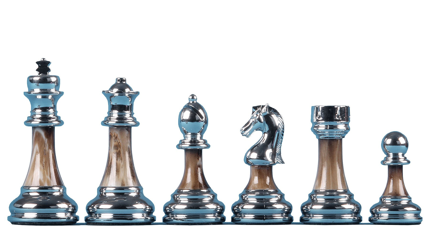 Metallised Chess Pieces 3.5" – Stone Shaft, Heavy Weighted – image 4