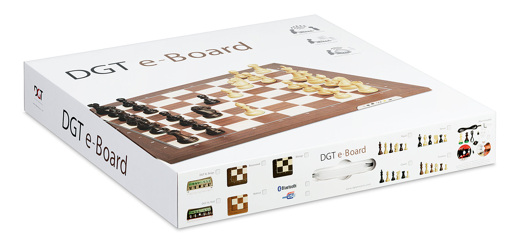 DGT USB e-Board Rosewood + Classic Pieces — Electronic Chess Set – image 2