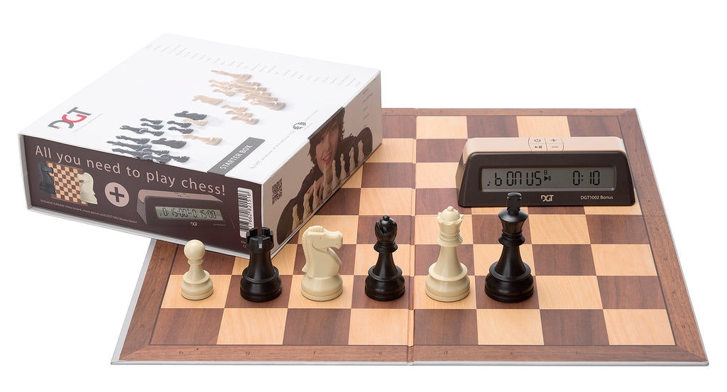 Chess Set DGT Box Brown Complete - Board Pieces Clock Tournament Package
