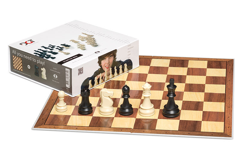 DGT Starter Box Grey - Complete Chess Set with Board and Weighted Pieces