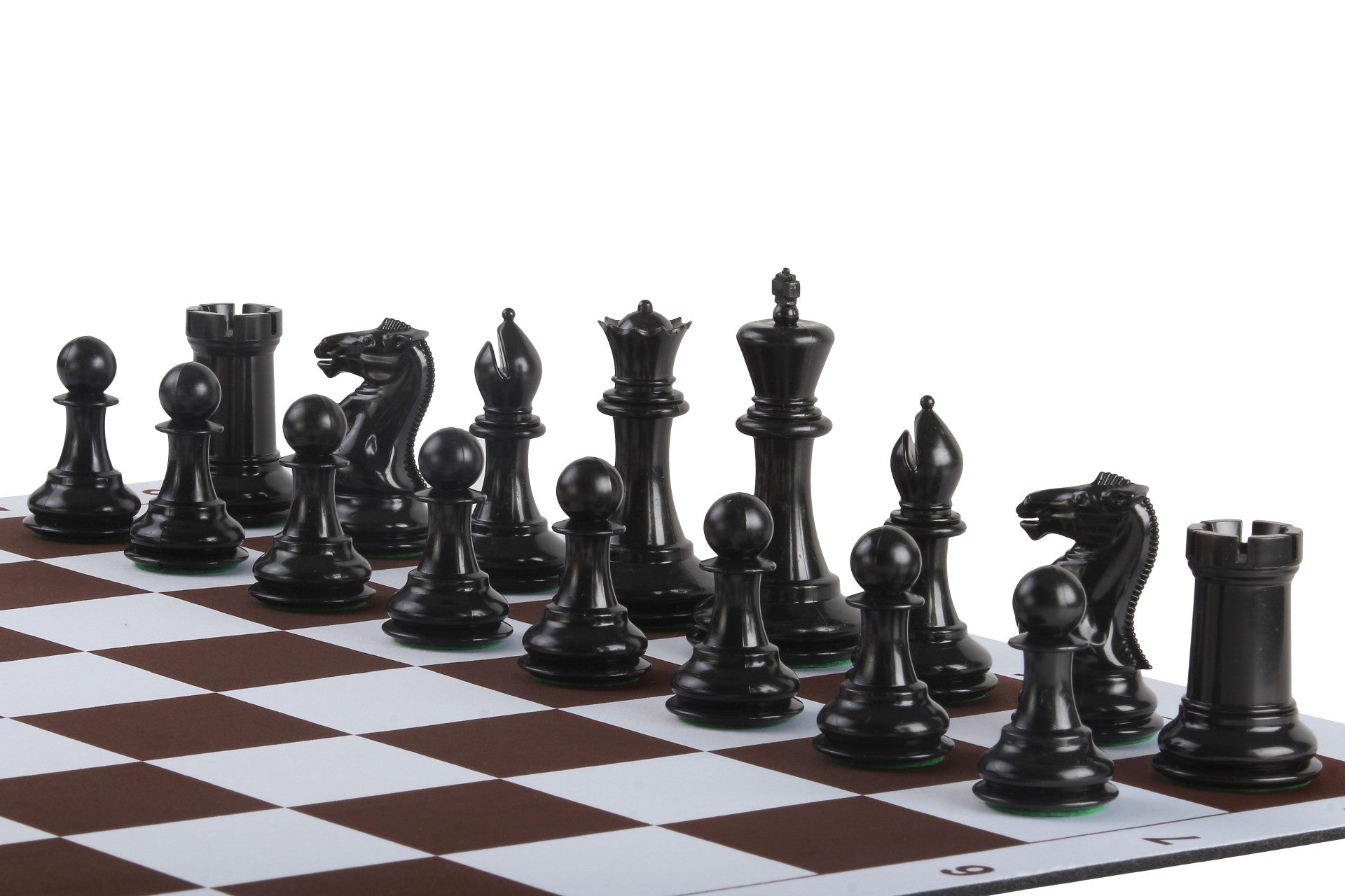 Rubber Roll-Up Chessboard No.6 51cm – Anti-Slip Brown Tournament Board – image 8