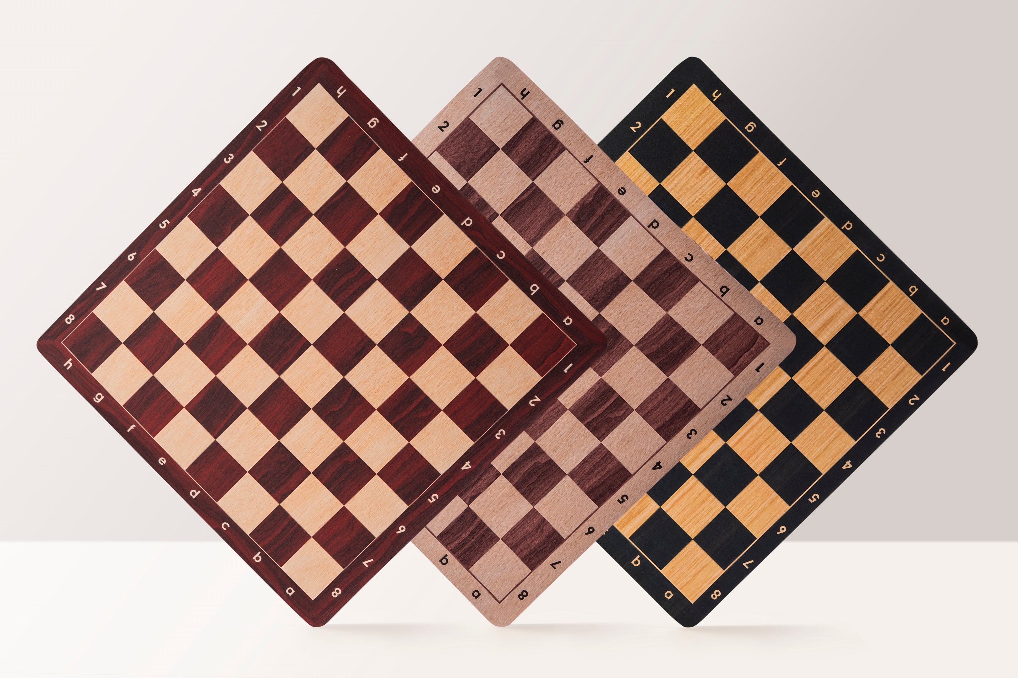 Roll-Up Chess Board No.6 – 51cm Mahogany, Anti-Slip Rubber