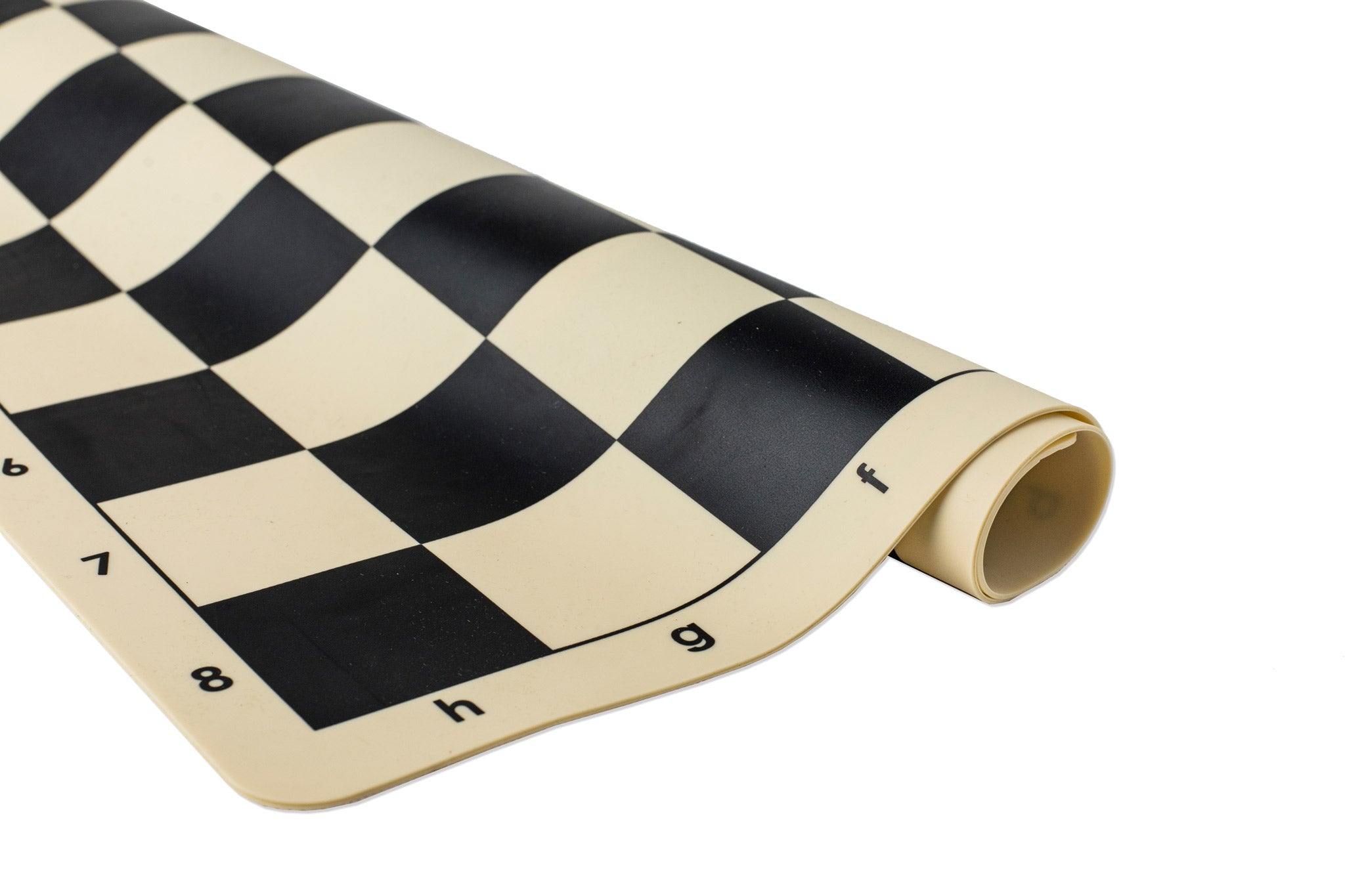 Silicone Chess Board No.6 - White Black 57mm Rollable Tournament Board