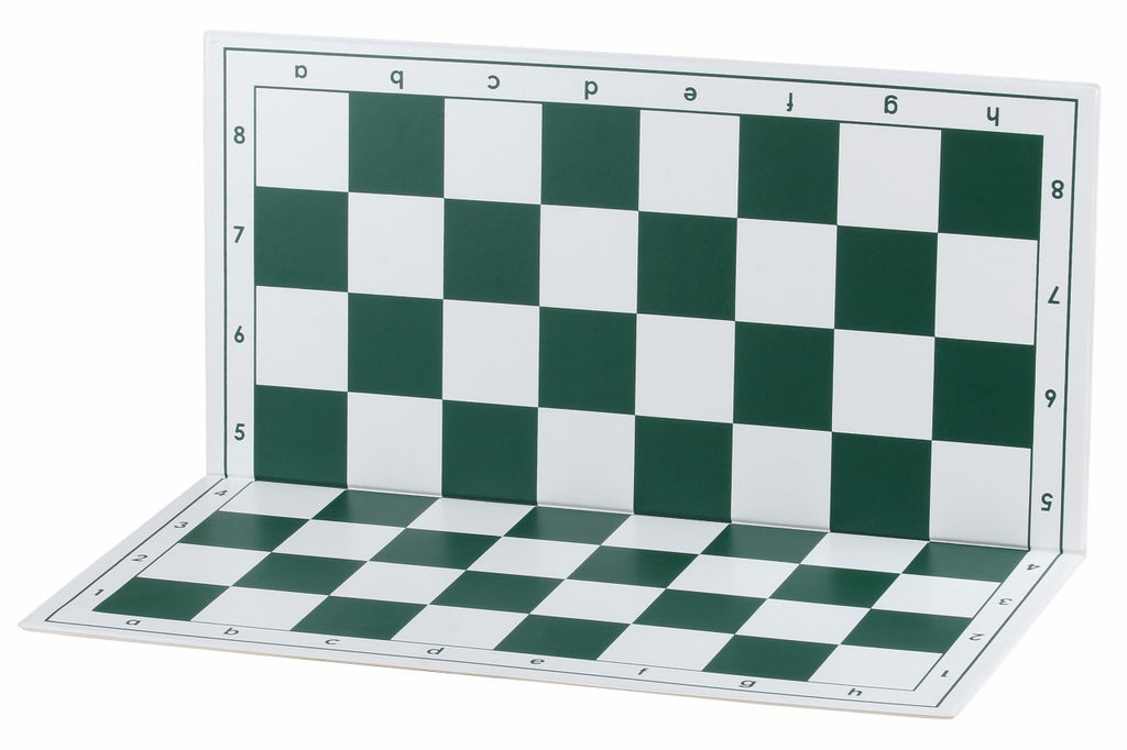 Plastic Chess Board Folding No.6 - 57mm Green & White with Notation
