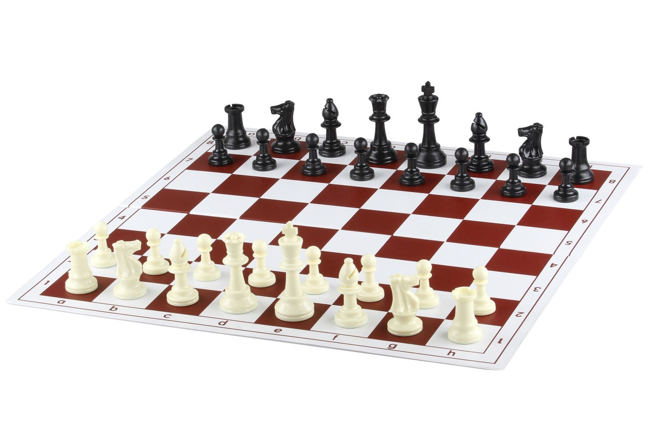Plastic Chess Board Folding No.4+ - 45mm White/Red with Notation – image 4