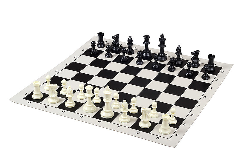 Chess Board Vinyl Roll-Up 51cm Black - Tournament 57mm Squares Portable Lightweight – image 3