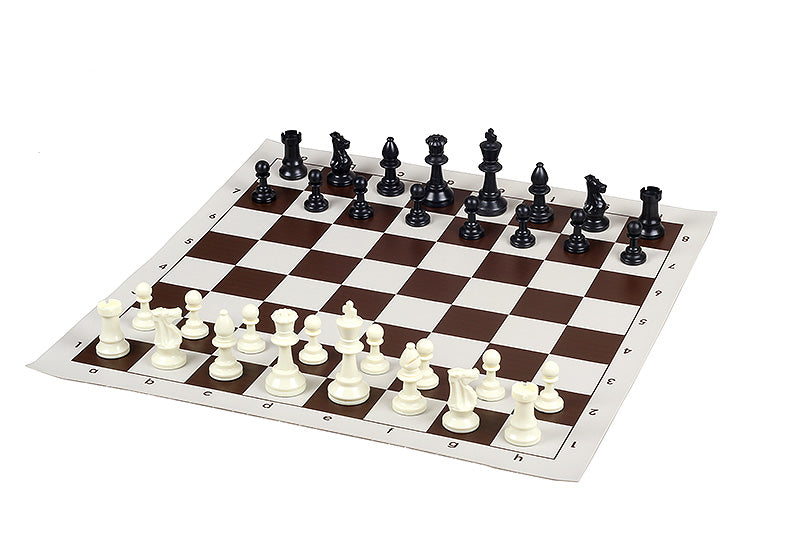 Vinyl Standard Chessboard 43cm Brown – Tournament 45mm Portable Board – image 3