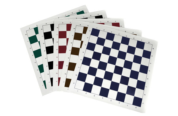 Vinyl Roll-Up Chessboard 51cm Blue – Tournament 57mm Portable Board