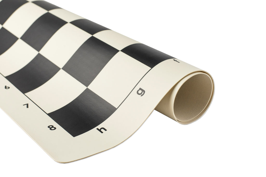 Vinyl Roll-Up Chess Board 55cm – Black, 60mm Squares