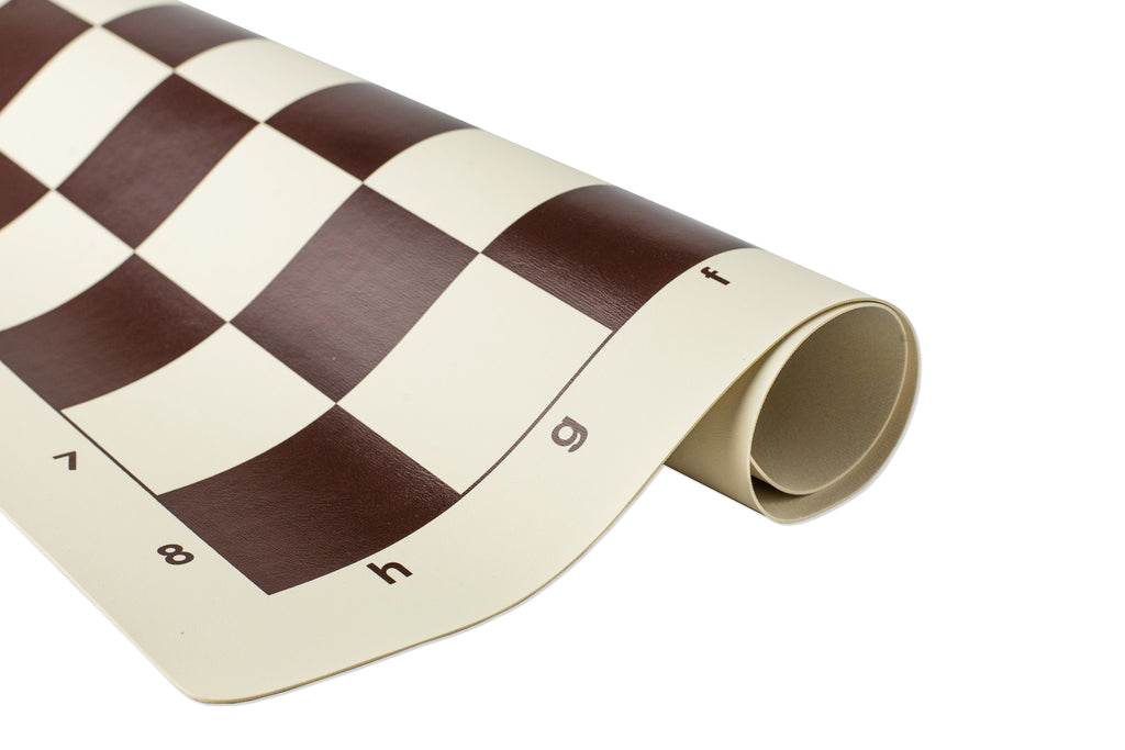 Vinyl Roll-Up Chess Board 55cm – Brown, 60mm Squares