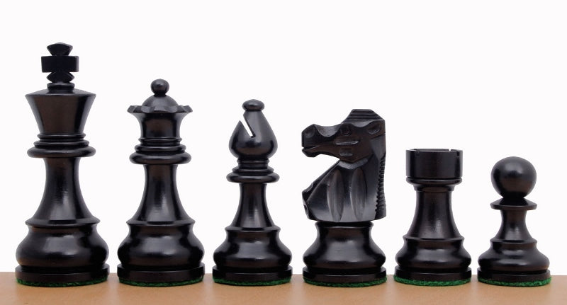French Staunton Chess Pieces 3.5" – Ebonized & Boxwood Weighted Tournament Set – image 2