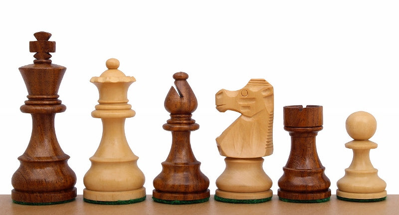 French Staunton Chess Pieces 3.5" - Acacia Buckthorn Carved Weighted Set