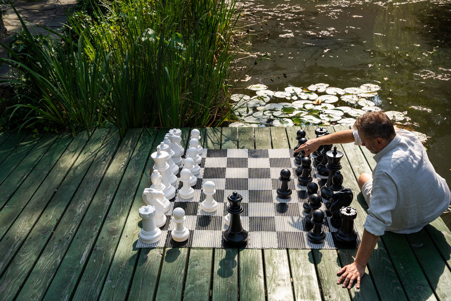 Garden Chess Set Medium 41cm King - Outdoor Weather-Resistant Lightweight