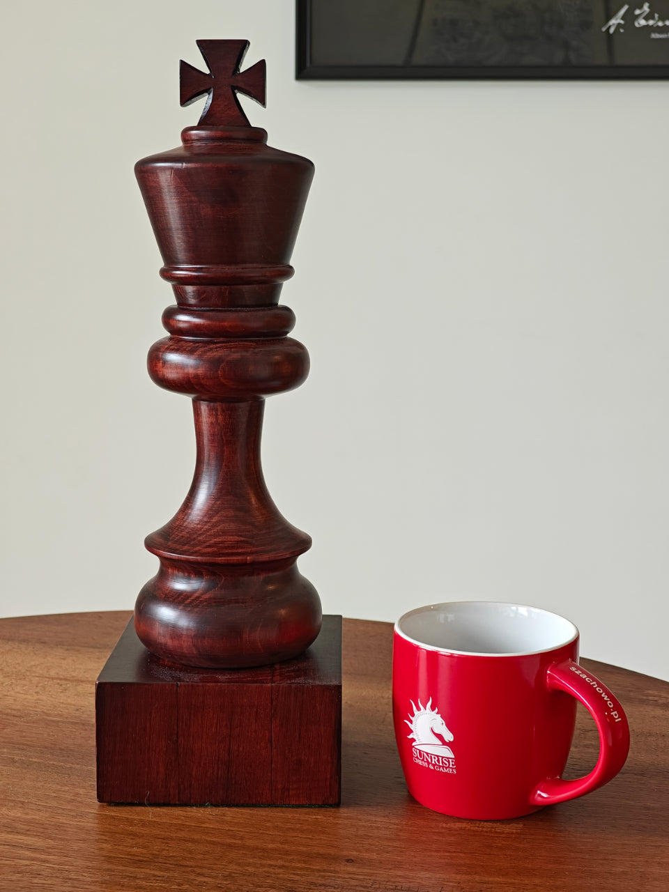 Chess Trophy Cup – Black King, Handcrafted Wood