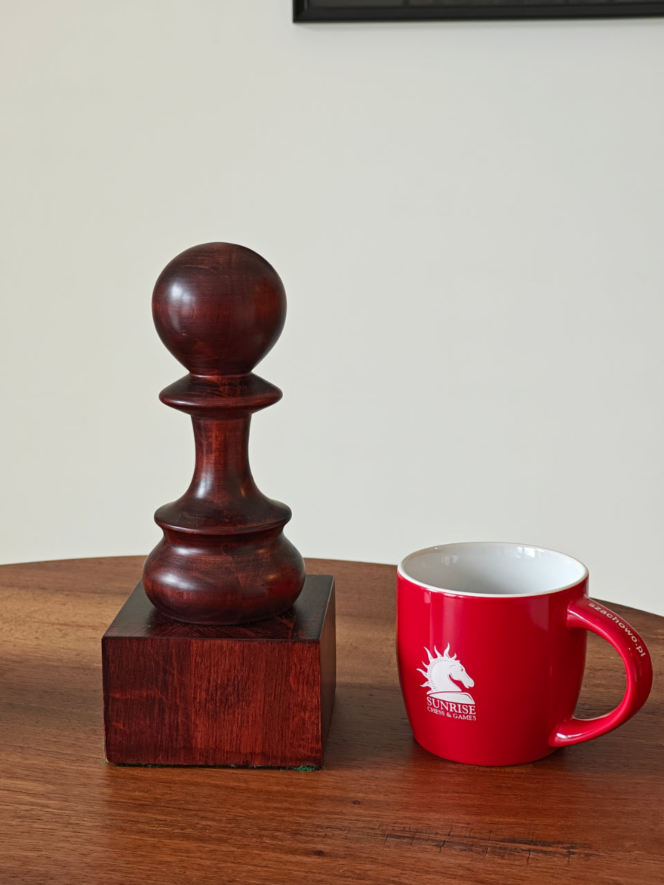 Chess Trophy Cup – Black Pawn, Handcrafted Wood – image 2