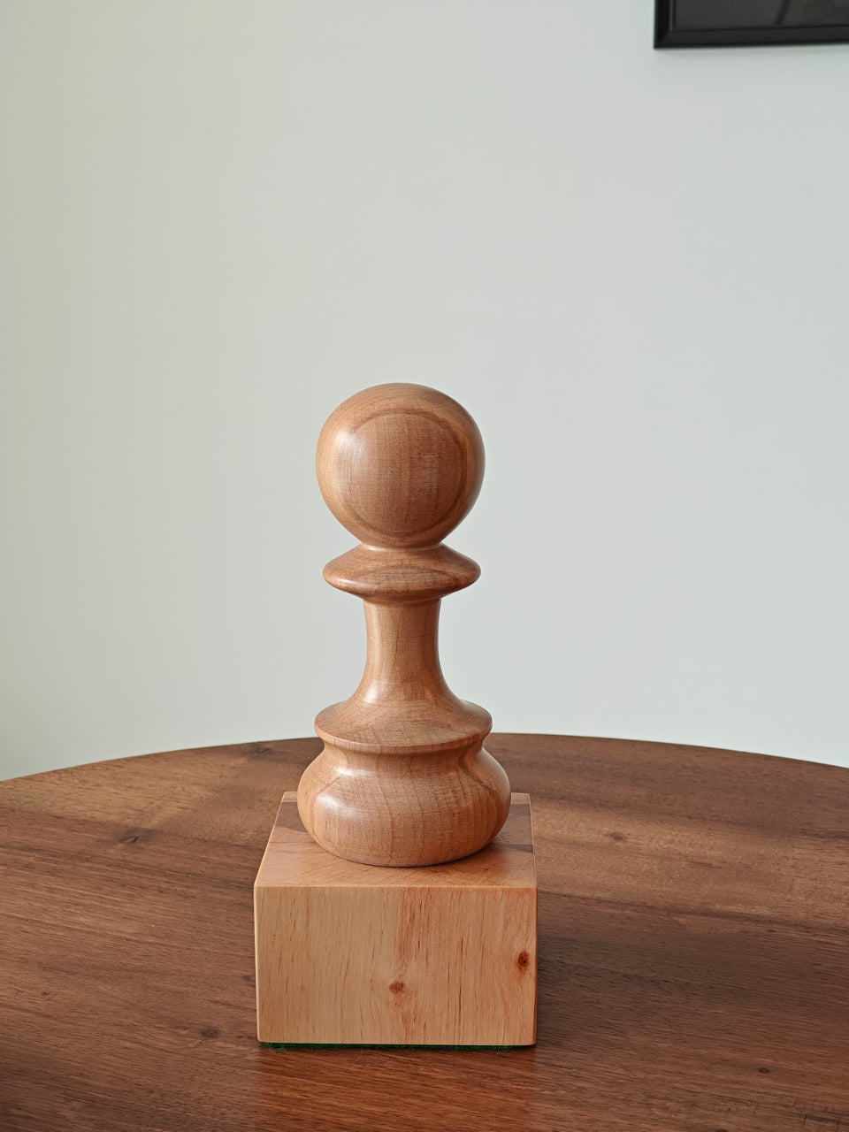 Chess Trophy Cup – White Pawn, Handcrafted Wood – image 2