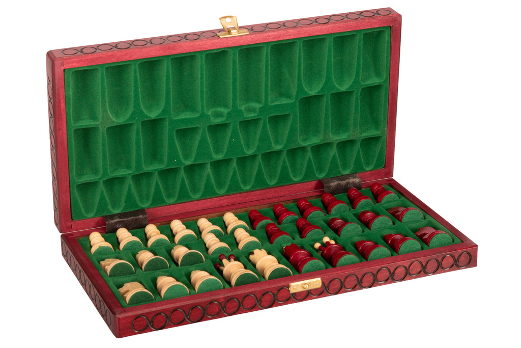 Small Pearl Chess Set with Insert — Cherry, 36×36 cm – image 2