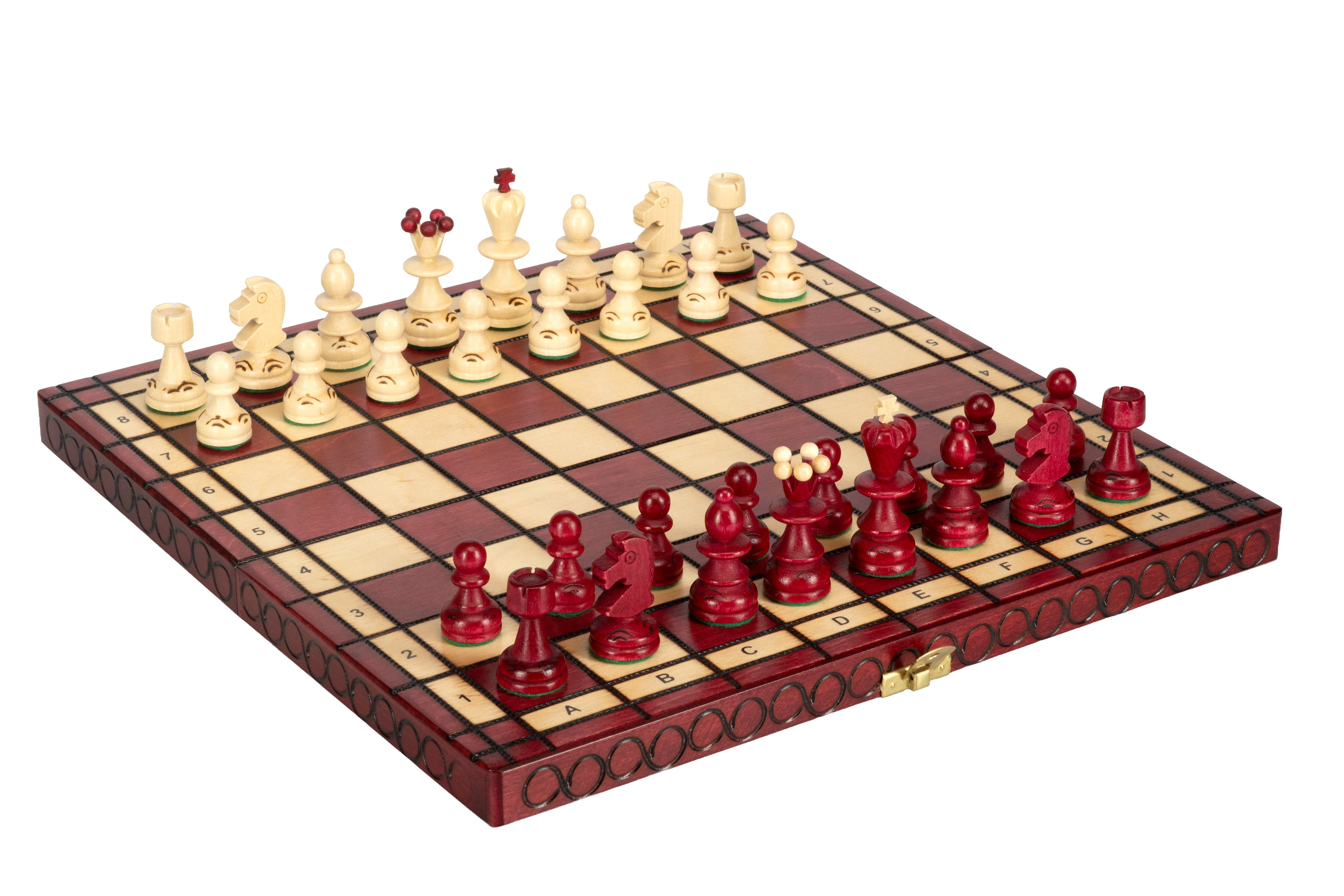 Small Pearl Chess Set with Insert — Cherry, 36×36 cm – image 3