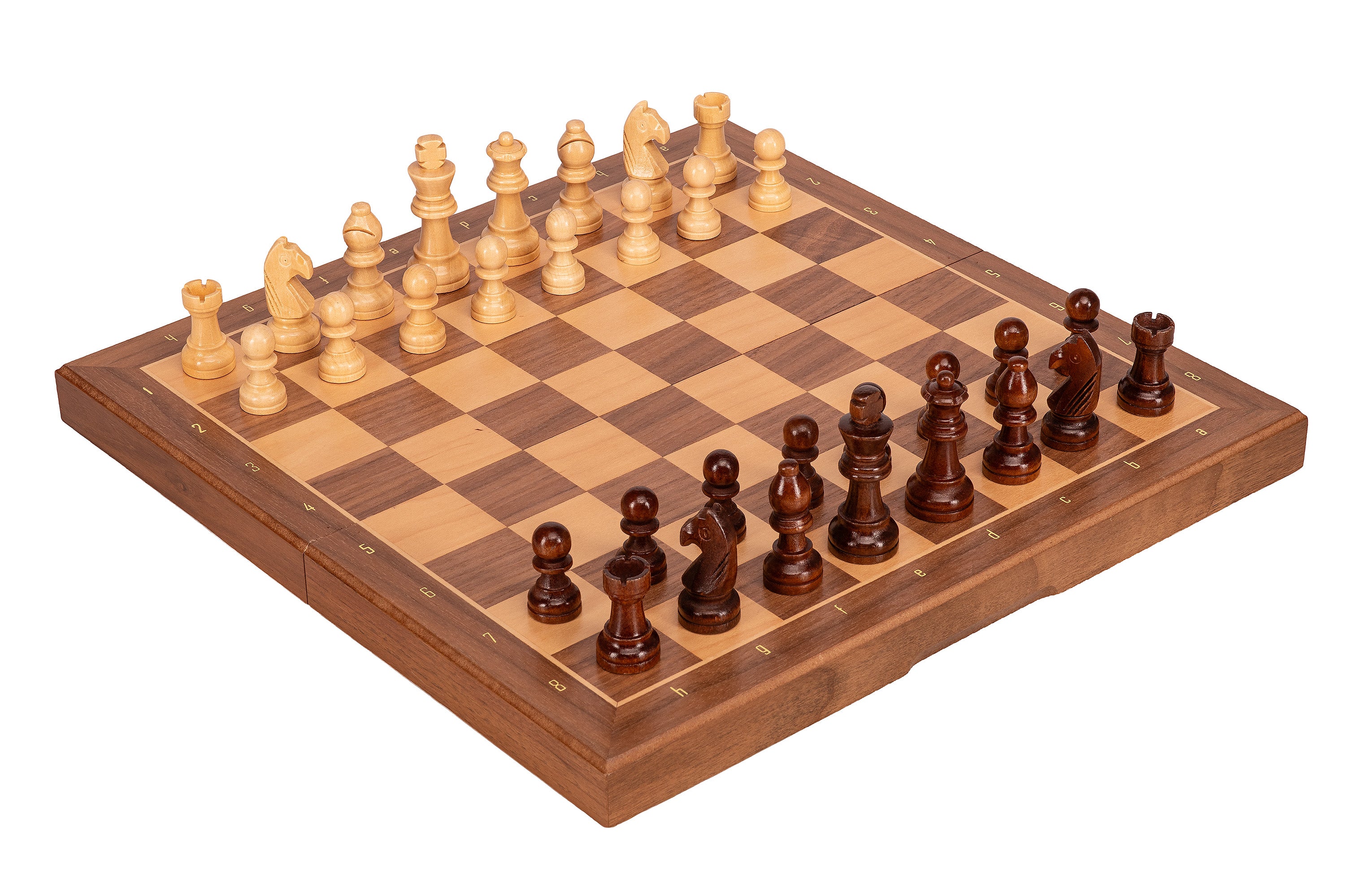 Magnetic Travel Chess Set — Walnut, 33×33 cm Wooden Folding Case – image 6
