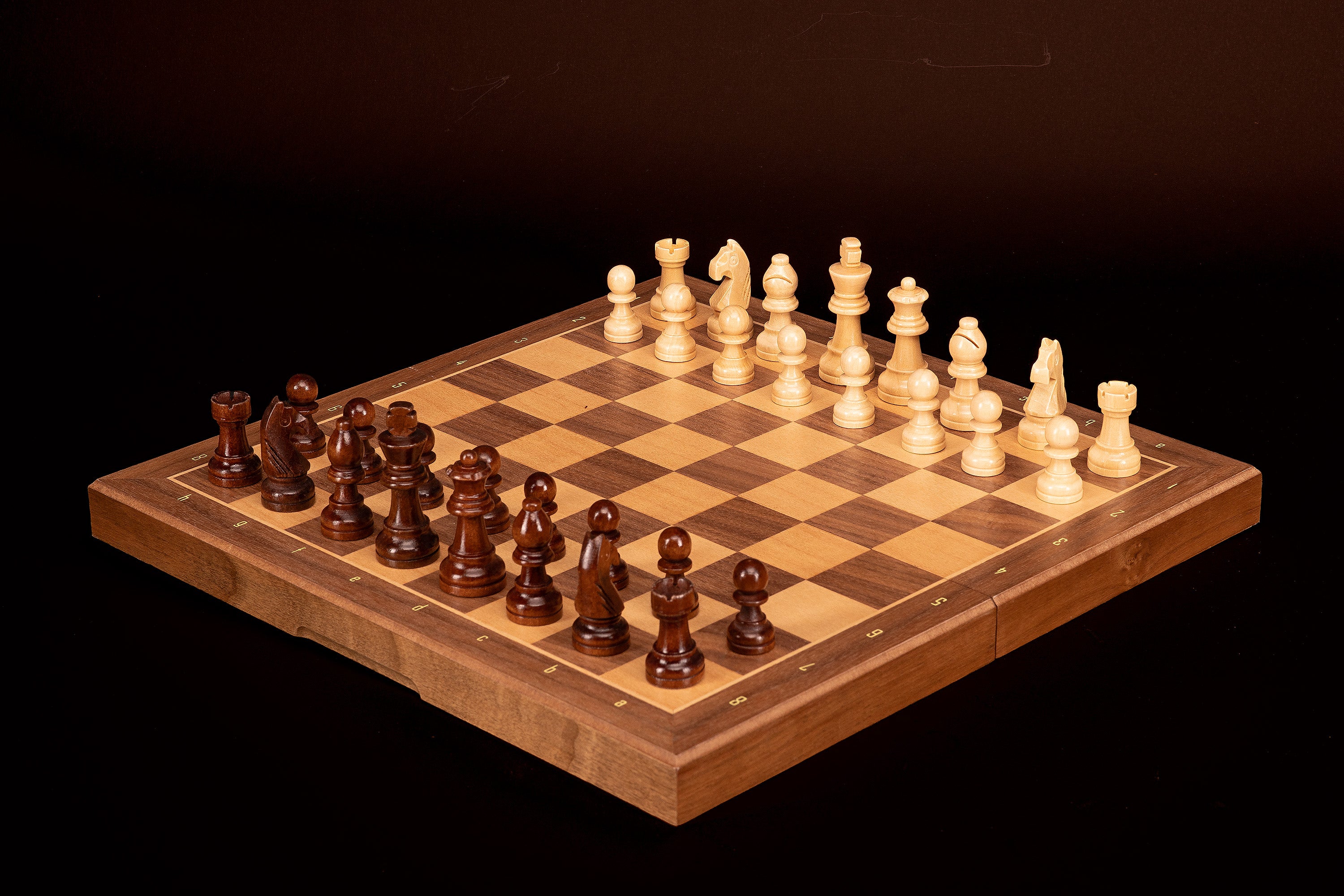 Magnetic Travel Chess Set — Walnut, 33×33 cm Wooden Folding Case – image 14