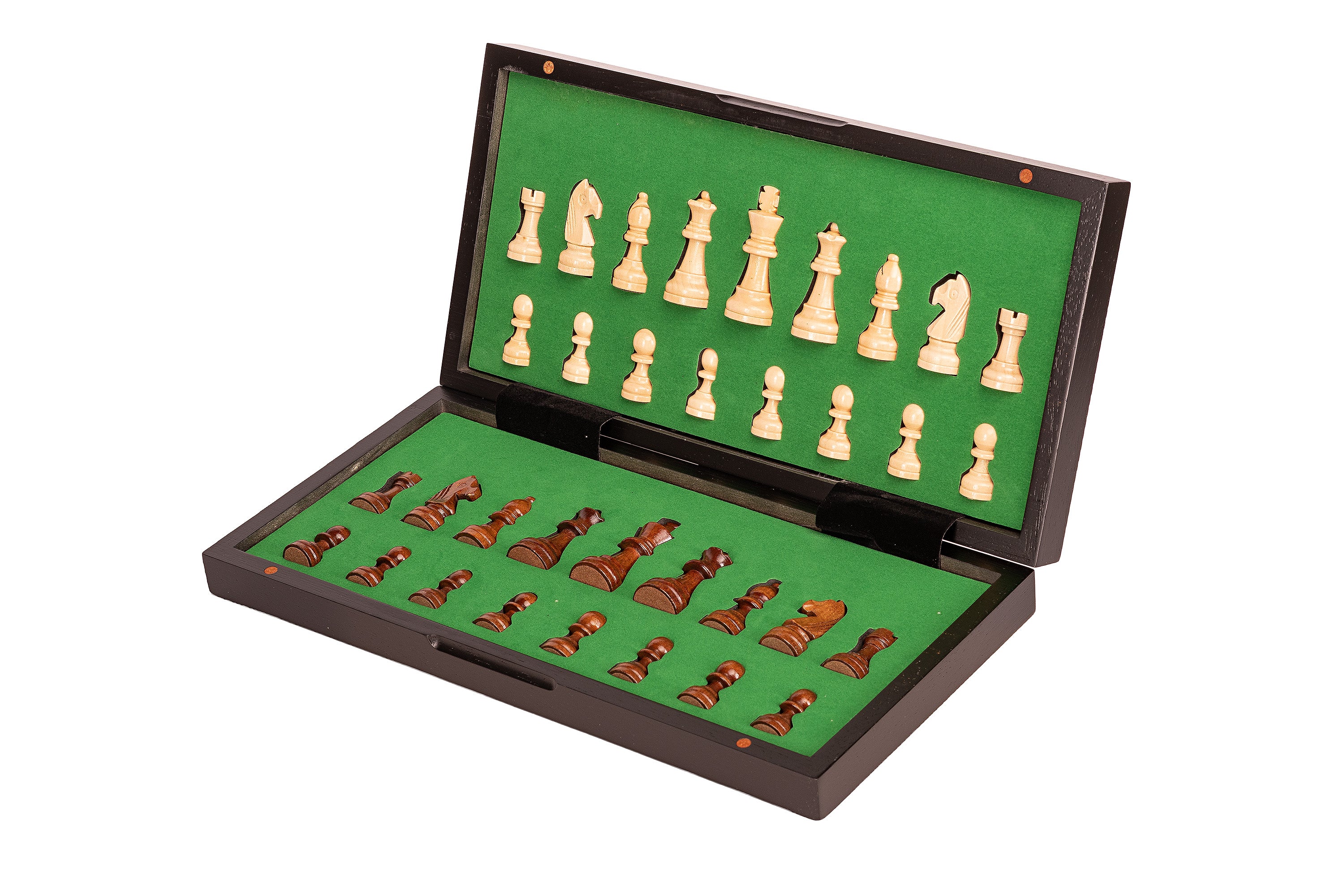 Magnetic Travel Chess Set — Black, 33×33 cm Wooden Folding Case – image 3