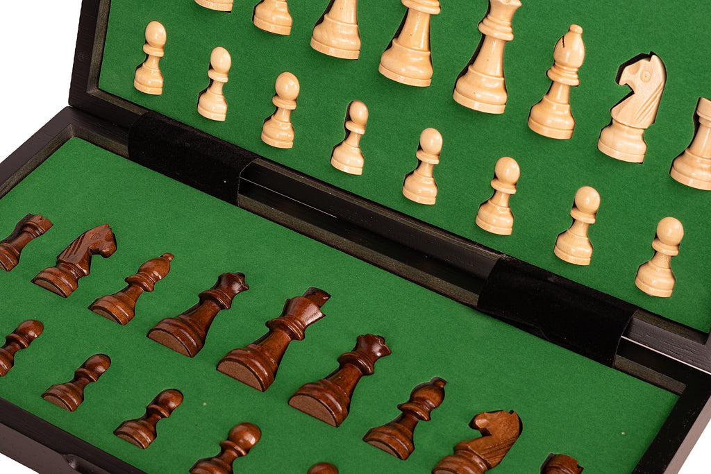 Magnetic Travel Chess Set — Black, 33×33 cm Wooden Folding Case – image 4