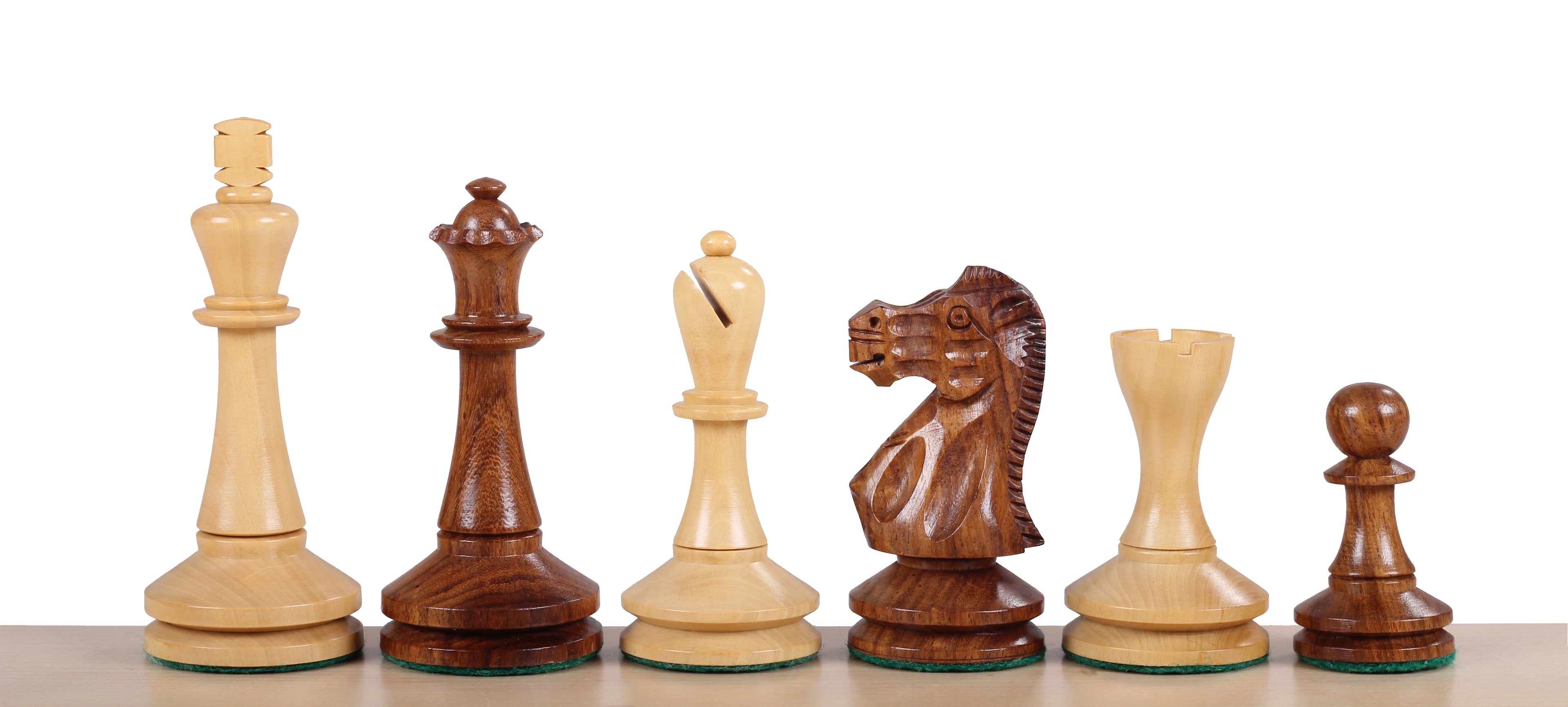 Blackmore Chess Pieces 3.75" – Acacia & Boxwood Weighted Premium Set