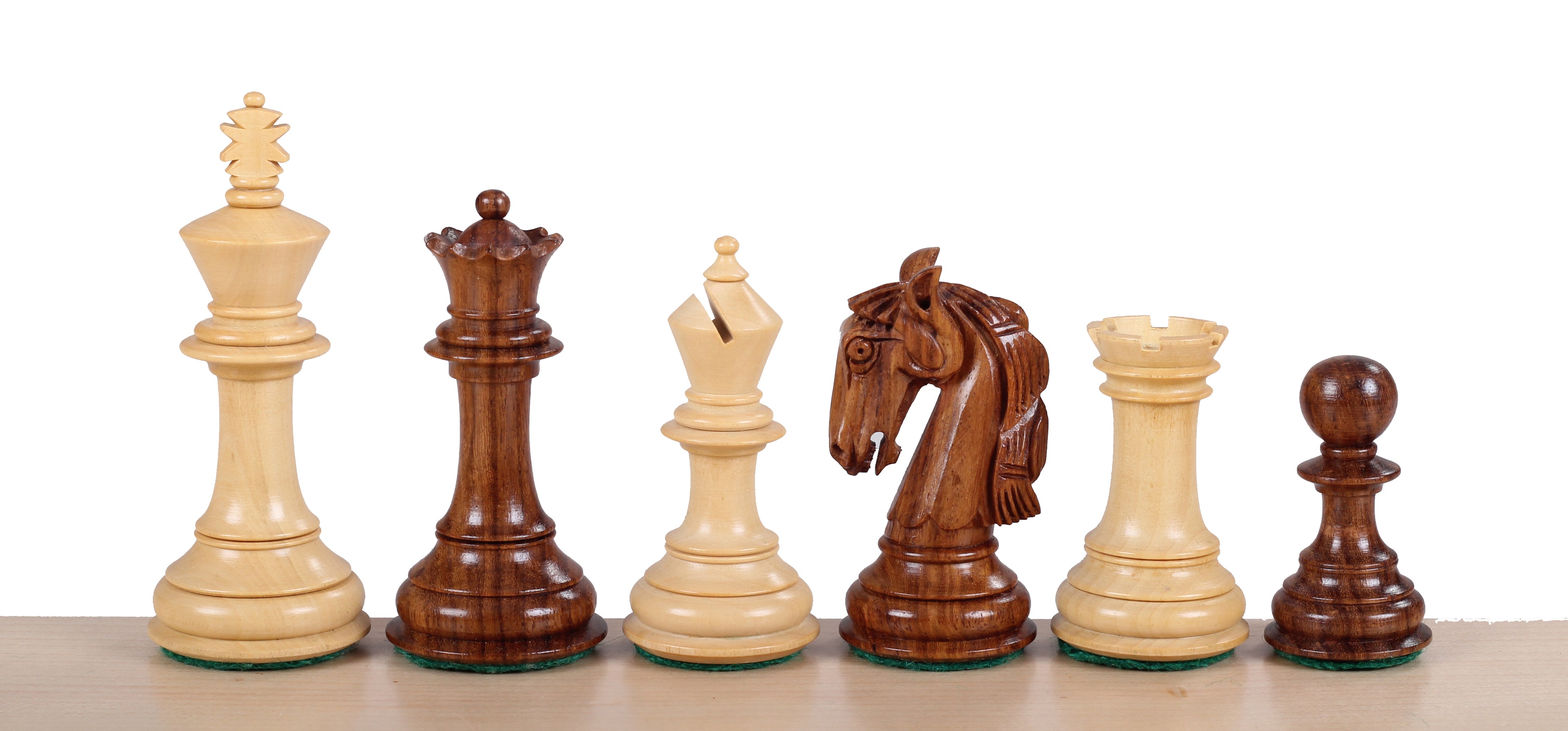 Colombian Acacia & Buckthorn Carved Chess Pieces - 3.75" King - Premium Wooden Figures