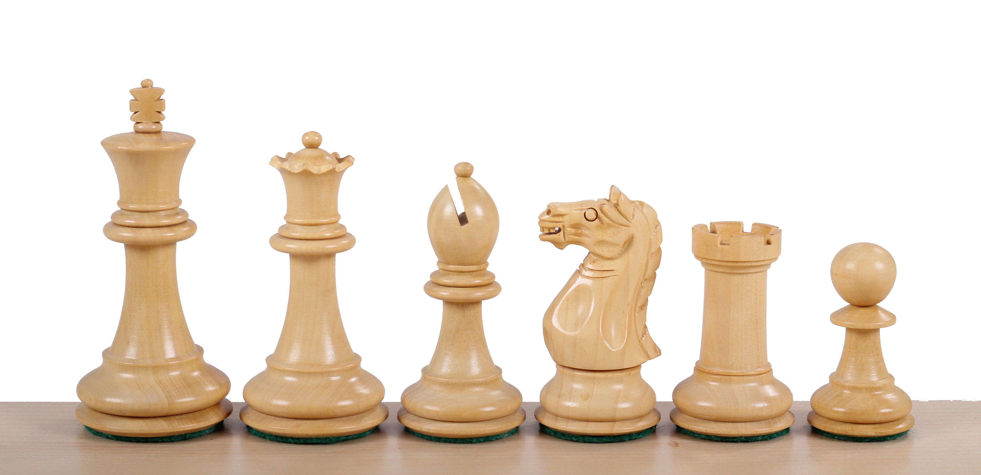 Oxford Acacia/Buckthorn Chess Pieces 4 inch - Hand-Carved Wood