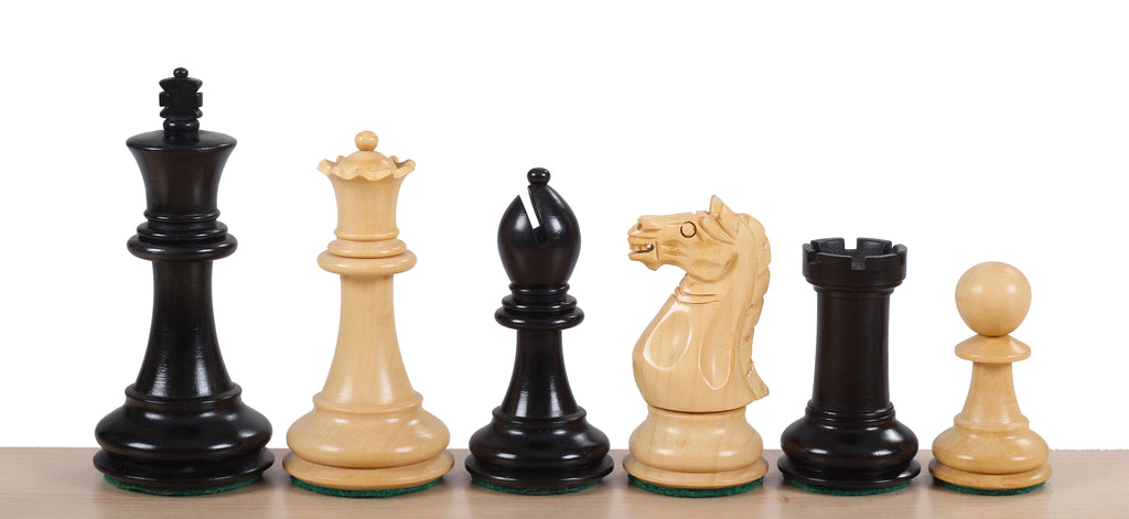 Oxford Chess Pieces 3.75" – Ebonized & Boxwood Weighted Tournament Set